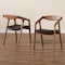 Baxton Studio Harland Mid-Century Modern Black Faux Leather Upholstered and 2-Piece Wood Dining Chair Set Set of 2 188-11679-ZORO - alternate 4